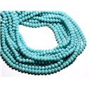 Fil 39cm 90pc env - Perles Verre opaque - Rondelles Facettées 6x4.5mm Bleu clair Turquoise - 4558550084903 