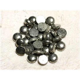 1pc - Cabochon Half Pearl Stone - Golden Pyrite Round 10mm - 4558550084811 