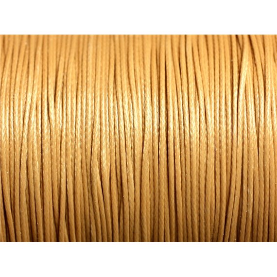 10 metres - Fil Corde Cordon Coton Ciré 0.8mm Beige Caramel - 7427039735063