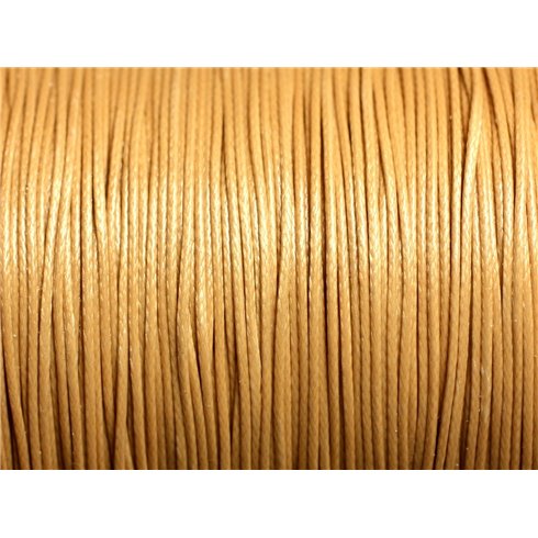 10 metres - Fil Corde Cordon Coton Ciré 0.8mm Beige Caramel - 7427039735063