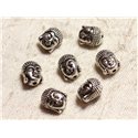 4pc - Perles Métal Argenté Rhodium Bouddha 11mm   4558550003546 