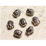 4pc - Perles Métal Argenté Rhodium Bouddha 11mm   4558550003546 