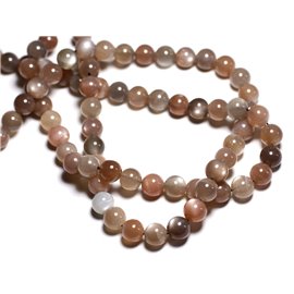 2pc - Gray Pink Moonstone Beads Balls 10mm - 4558550084538 