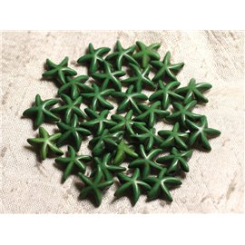 20pc - Cuentas de estrella de mar turquesa sintéticas 14x6 mm Verde 4558550000675 