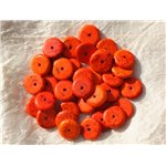 20pc - Perles Turquoise synthèse Rondelles 12 x 2-3mm Orange -  4558550016300 