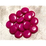 2pc - Perles de Pierre - Jade Rose Fuchsia Palets 18mm   4558550015525 
