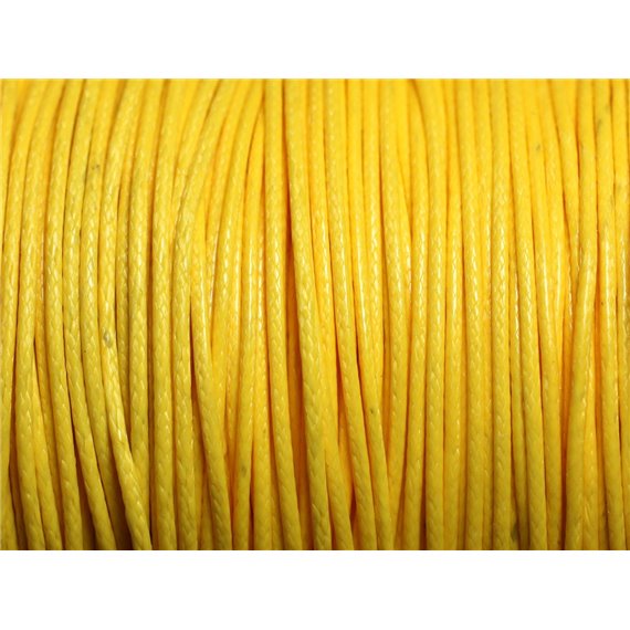 5 Mètres - Cordon de Coton Ciré 1mm Jaune   4558550016010 