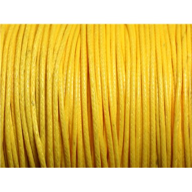 5 Mètres - Fil Corde Cordon Coton Ciré 1mm Jaune Citron - 4558550016010