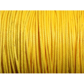 5 Mètres - Fil Corde Cordon Coton Ciré 1mm Jaune Citron - 4558550016010