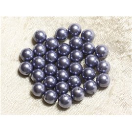 10 piezas - Cuentas de nácar Bolas de 8 mm ref C6 Azul Gris Horizonte 4558550004161 