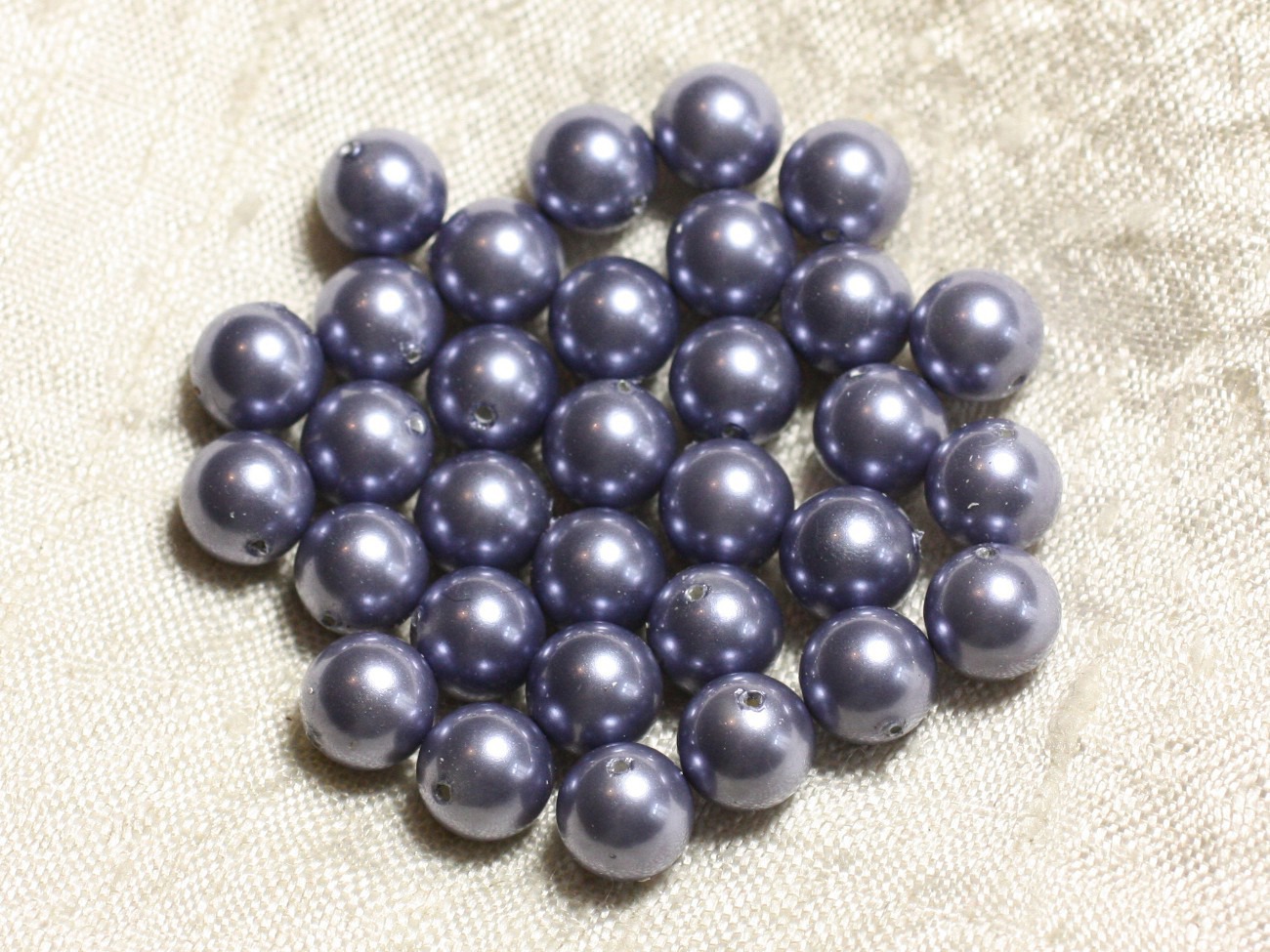 10pc - Perles Nacre Boules 8mm ref C6 Bleu Gris Horizon   4558550004161 