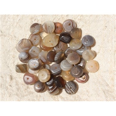 10pc - Perles de Pierre - Agate Botswana Chips Palets 8-12mm   4558550004505 