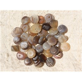 10pc - Perles Pierre Agate Botswana Chips Palets Rondelles 8-12mm - 4558550004505