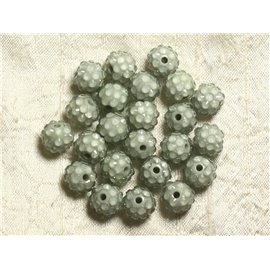 5 Stück - Shamballas Harzperlen 12x10mm grau und transparent 4558550004086 