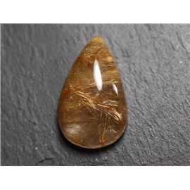 Piedra de cabujón - Gota de cuarzo rutilo dorado 34x21mm N19 - 4558550084057 