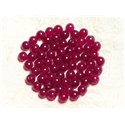 20pc - Perles Pierre - Jade Boules 6mm Rose Framboise Fuchsia - 4558550002457