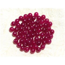 20pc - Perles Pierre - Jade Boules 6mm Rose Framboise Fuchsia - 4558550002457