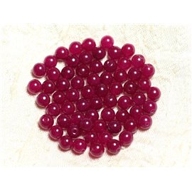 20pc - Stone Beads - Jade Balls 6mm Raspberry Pink 4558550002457 
