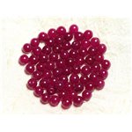 20pc - Perles Pierre - Jade Boules 6mm Rose Framboise Fuchsia - 4558550002457