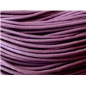 5 mètres - Cordon Cuir Véritable Violet Mauve 2mm   4558550001139 