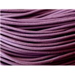 5 mètres - Cordon Cuir Véritable Violet Mauve 2mm   4558550001139 