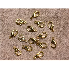 20 piezas - Cierres de langosta 12 mm Calidad de metal dorado 4558550025685 