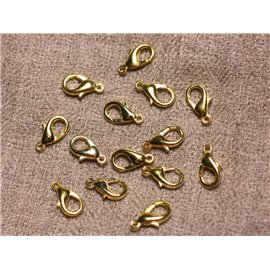 20pc - Fermoirs Mousquetons 12mm Métal Doré Qualité   4558550025685 