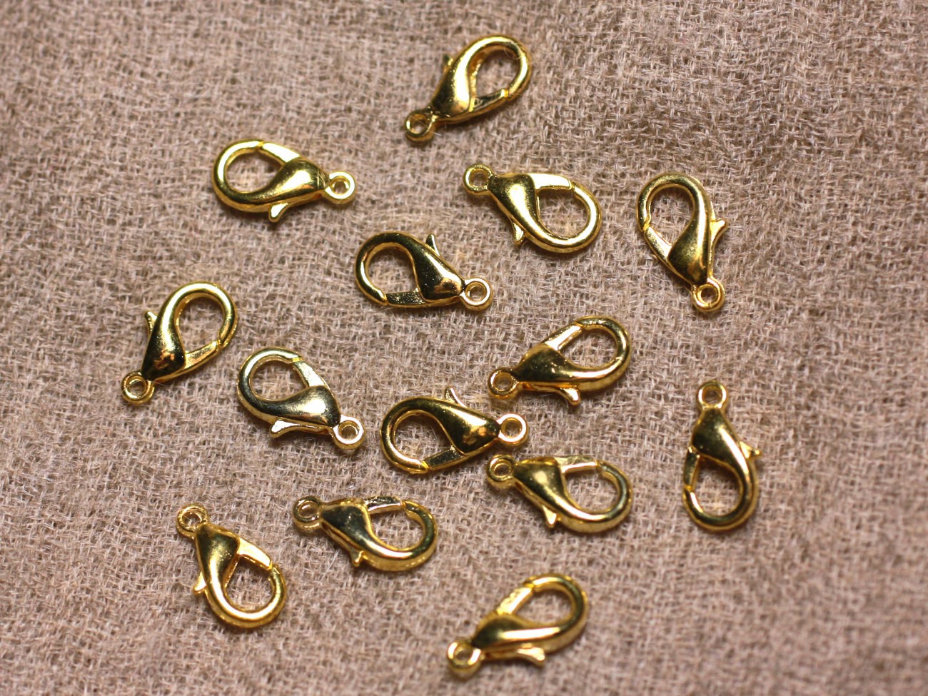 20pc - Fermoirs Mousquetons 12mm Métal Doré Qualité   4558550025685 