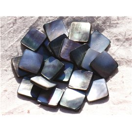 2pz - Perline in madreperla nera naturale - Diamanti 19x15mm 4558550014917 