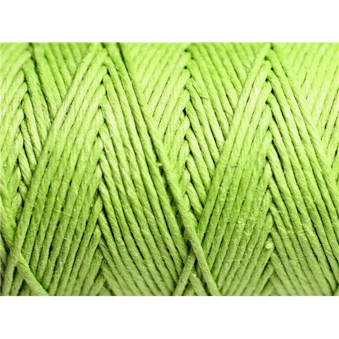 5 mètres - Cordon Ficelle Chanvre 1.2mm Vert Anis - 4558550083869 