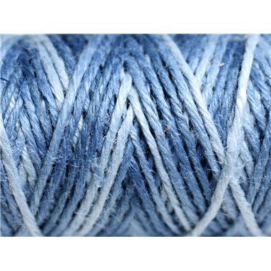 3 mètres - Cordon Ficelle Chanvre 1.5mm Nuances de Bleu - 4558550083760 