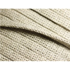 1 meter - Ecru Hemp Braid Laces 7x2mm - 4558550083807 