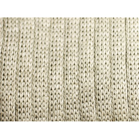 1 mètre - Lacet Tresse Lanière Chanvre Ecru 7x2mm - 4558550083807