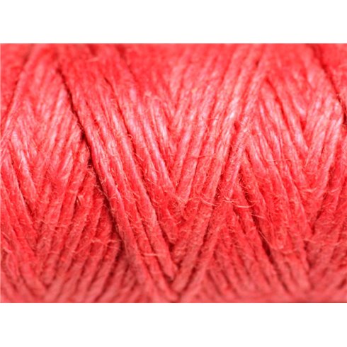 3 mètres - Cordon Ficelle Chanvre 1.5mm Rouge Rose Corail - 4558550083661 