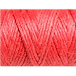 3 mètres - Cordon Ficelle Chanvre 1.5mm Rouge Rose Corail - 4558550083661 