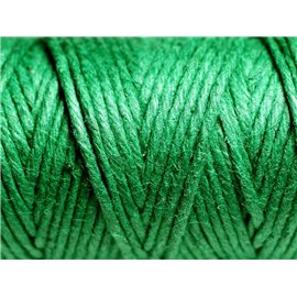 3 metros - Cordón de hilo de cáñamo 1,5 mm Verde - 4558550083753 