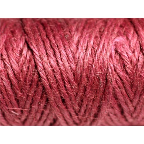 3 mètres - Cordon Ficelle Chanvre 1.5mm Rouge Bordeaux Prune - 4558550083678 