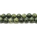 10pc - Perles de Pierre - Serpentine Boules 10mm  4558550031112 