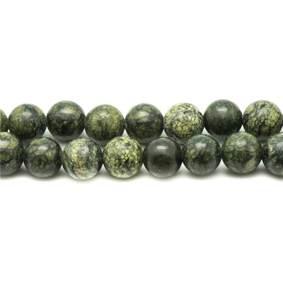 10pc - Perles de Pierre - Serpentine Boules 10mm  4558550031112 