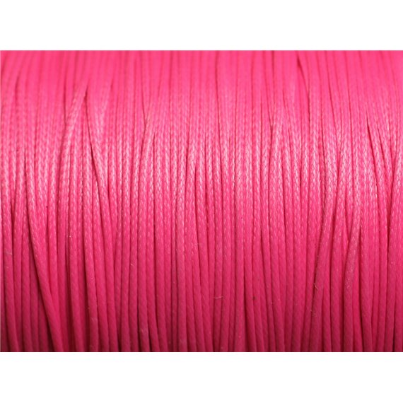 10m - Cordon de Coton Ciré 0.8mm Rose Fluo   4558550015914 