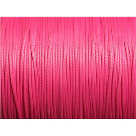 10 metres - Fil Corde Cordon Coton Ciré 0.8mm Rose Fluo Bonbon - 4558550015914