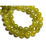 10pc - Perles de Pierre - Jade olive naturelle Boules 10mm  - 4558550018427 