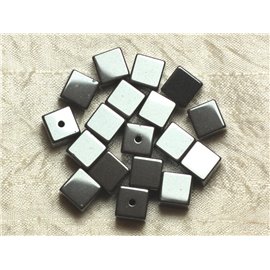 10pc - Stone Beads - Hematite Cubes 10mm 4558550024527 