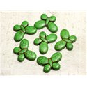 4pc - Perles Turquoise synthèse Papillons 35x25mm Vert Fluo -  4558550082596 