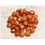 10pc - Perles de Pierre - Jade Ovales 10x8mm Orange - 4558550082107 