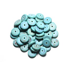20pc - Stone Beads - Synthetic Turquoise Rondelles 12mm Turquoise Blue - 4558550082503 