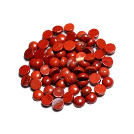 2pc - Cabochon Pierre Jaspe Rouge Rond 6mm Rouge Marron Brique - 7427039732895