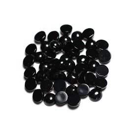 2 piezas - Cabujón de piedra - Ónix negro redondo 6 mm - 4558550082589 