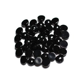 2pz - Cabochon in pietra - Onice nero rotondo 6mm - 4558550082589 