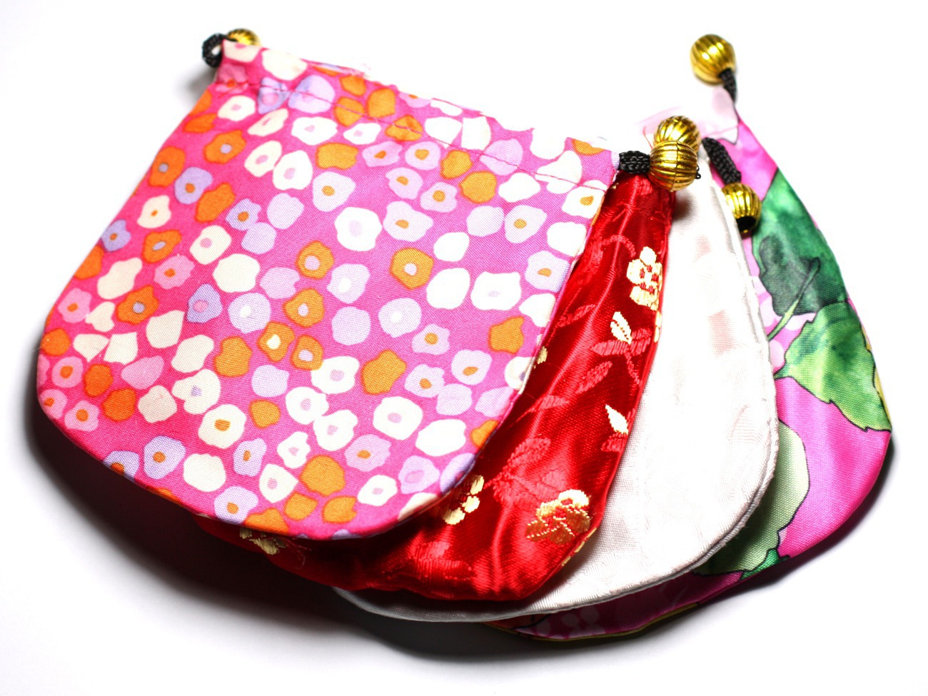 2pc - Sacs Pochettes Cadeaux Bijoux Tissu Satin 11cm Multicolore -  4558550082428 